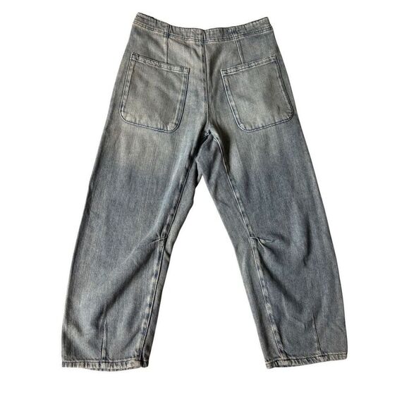 Free People We The Free Osaka Mid Rase Barrel Jeans size 28 Sage Khaki - Picture 5 of 12